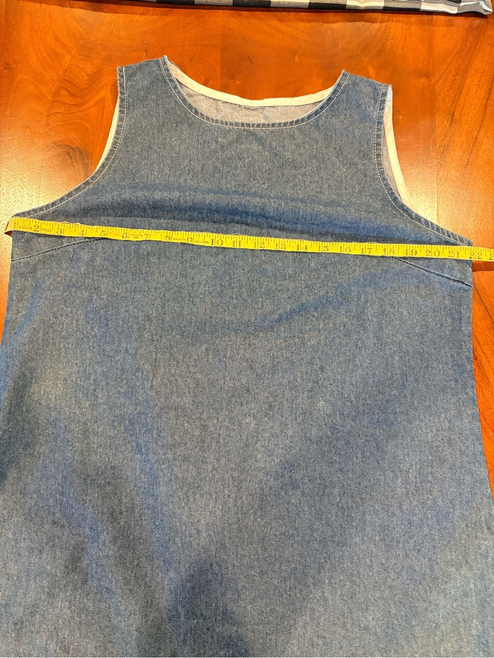 Sleeveless Denim Ruffle-Hem Dress, size M - Picture 3 of 4